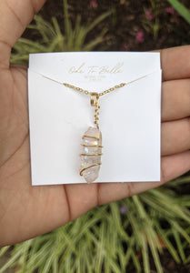 luster quartz necklace